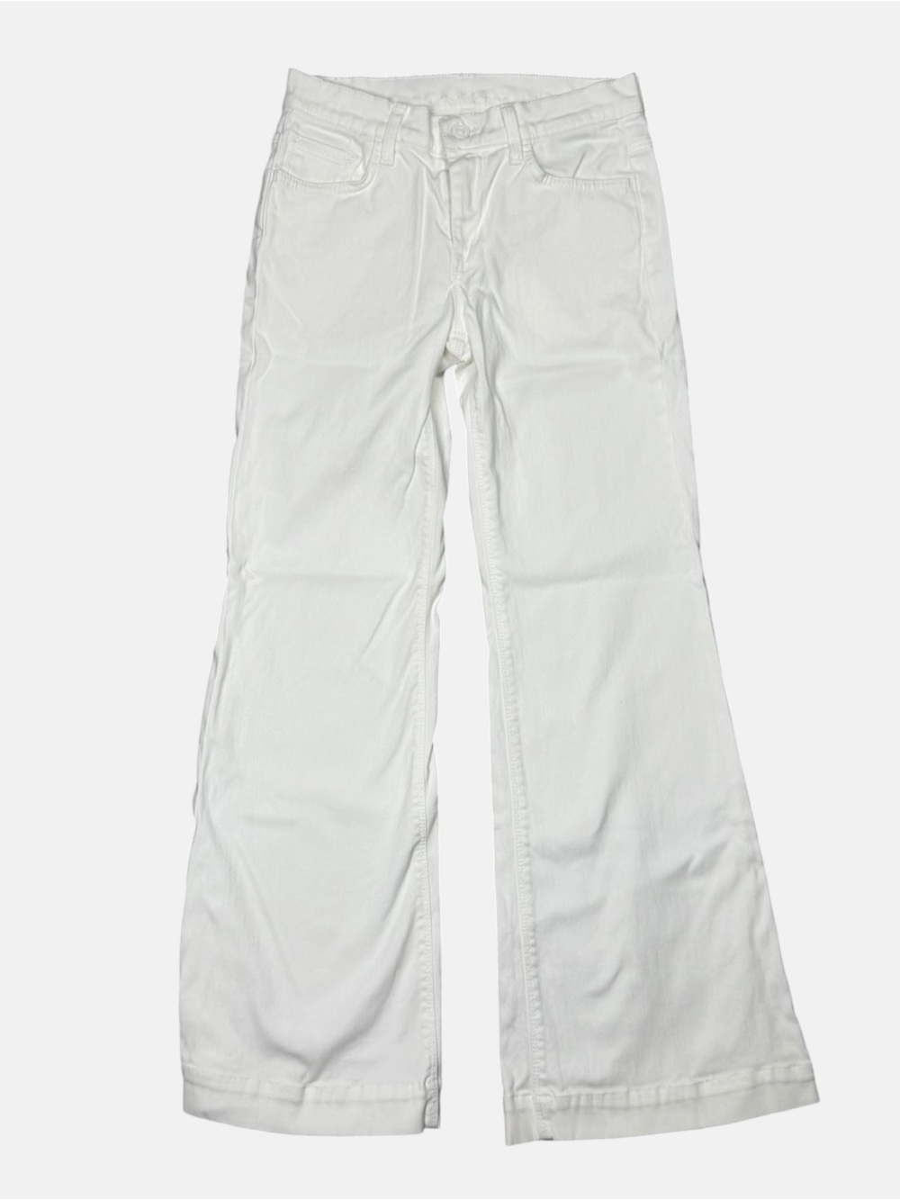 7 For All Mankind Ginger White Wide Leg Flare Jeans Size 25